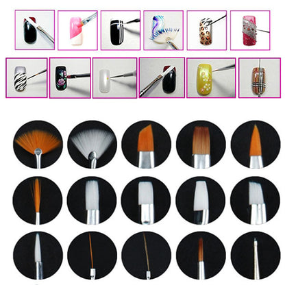 Nagelkwasten set | Meerdere kleuren