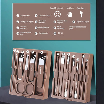 Carbon Steel Manicure Tool Multifunctionele Nagelknipper Set | Meerdere kleuren