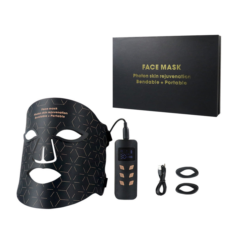 LED Siliconen Masker Gezichtshals Rood Blauw licht