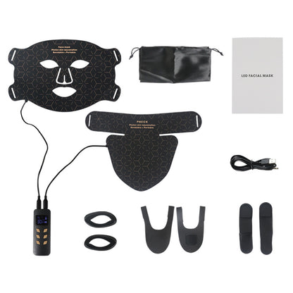 LED Siliconen Masker Gezichtshals Rood Blauw licht